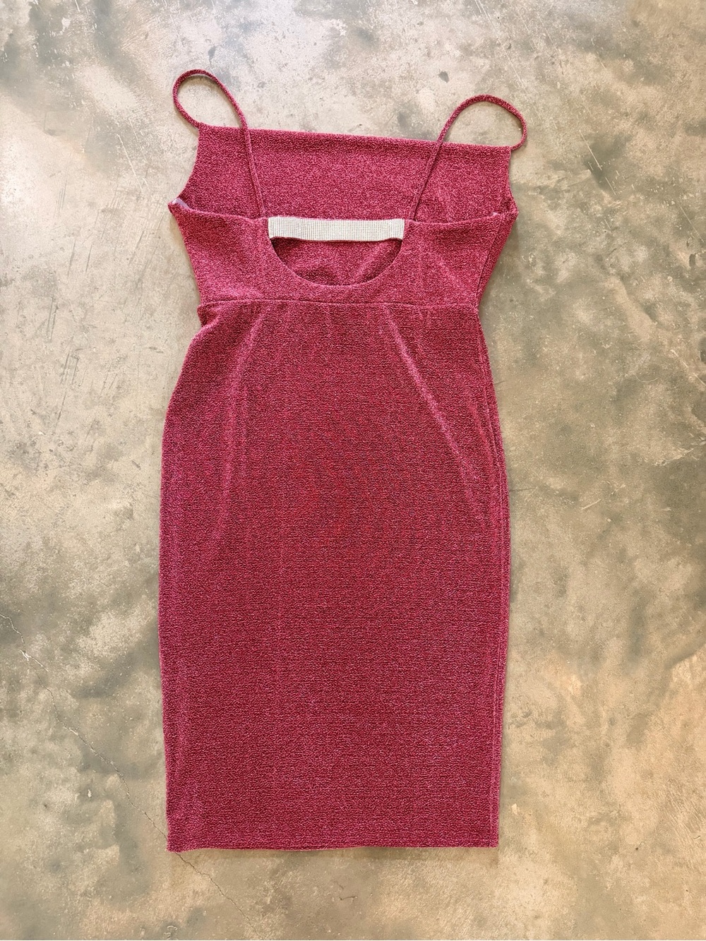 Haley & June Berry Metallic Cowl Neck Midi Dress Shimmer Spaghetti Strap L - Picture 5 of 13